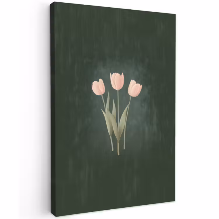 Buiten canvas - Tulpen - Liefde - Donkergroen — 1