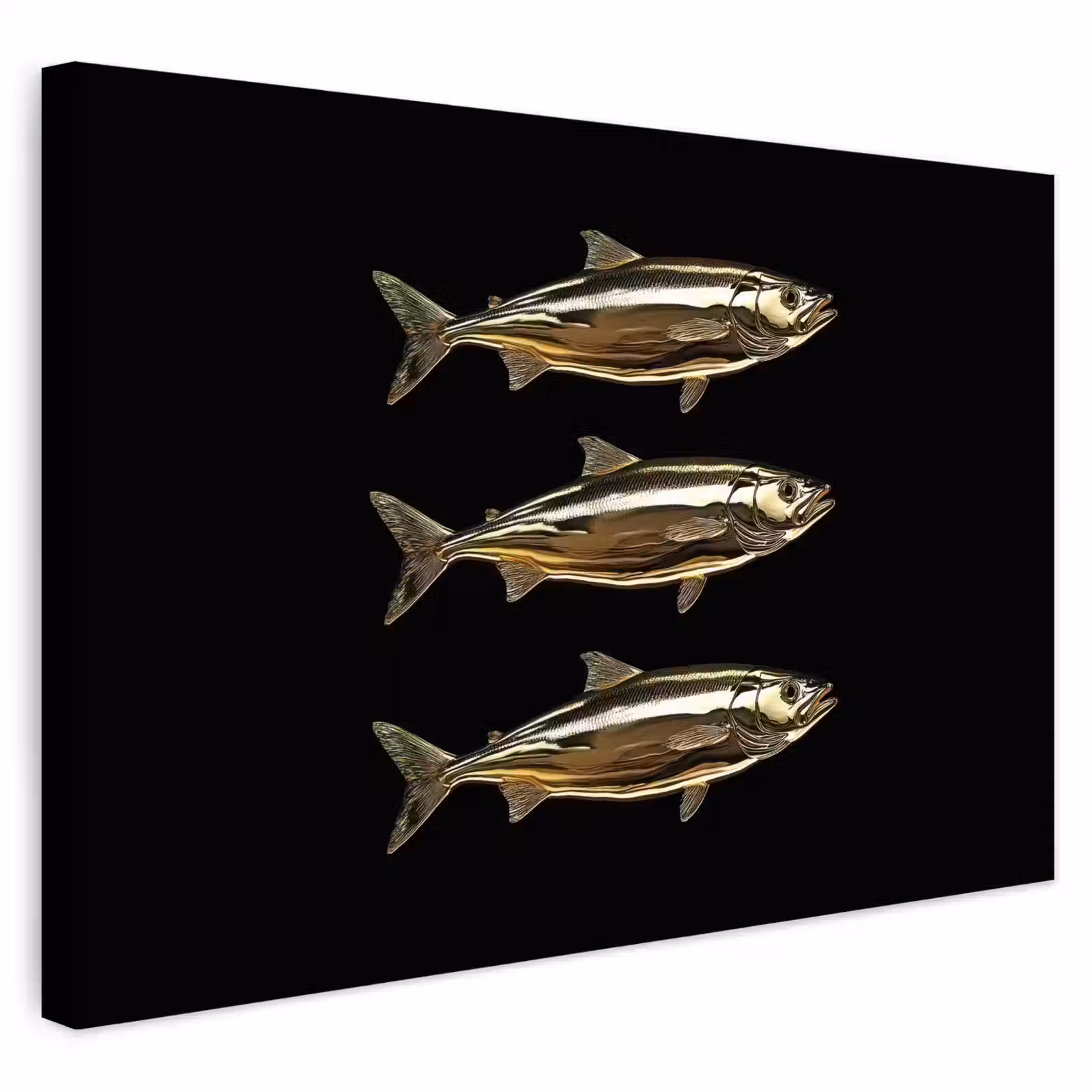 Buiten canvas - Vissen - Goud - Zwart — 1