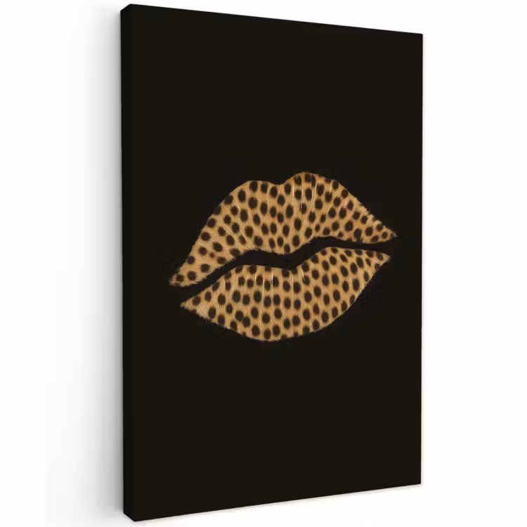 Buiten canvas - lip - Zwart - Panterprint — 1