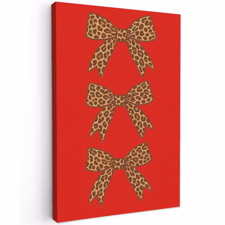 Buiten canvas - Strikken - Panterprint - Rood — 1