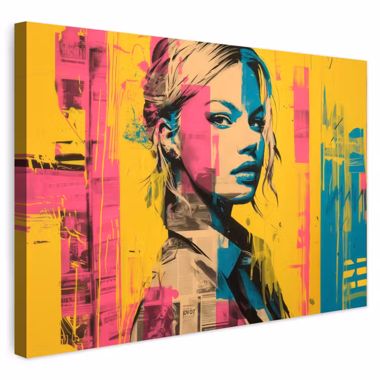 Buiten canvas - Vrouw - Verfstrepen - Gekleurd — 1