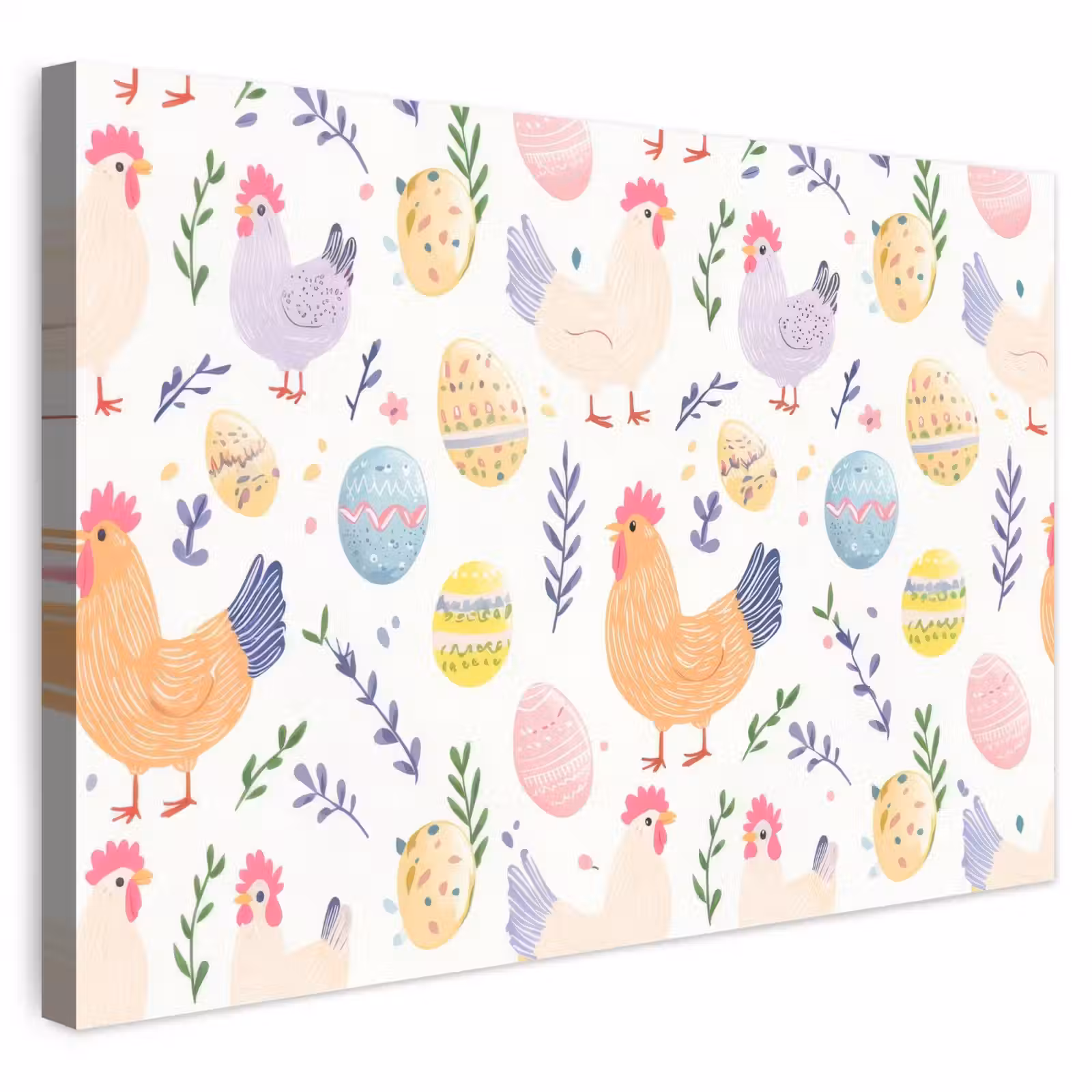 Buiten canvas - Patroon - Kip - Paaseieren — 1