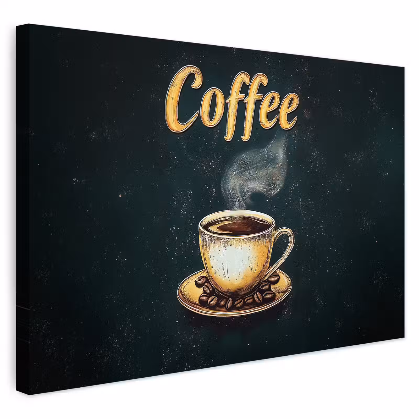 Buiten canvas - Koffie - Schotel - Koffiebonen - Retro — 1