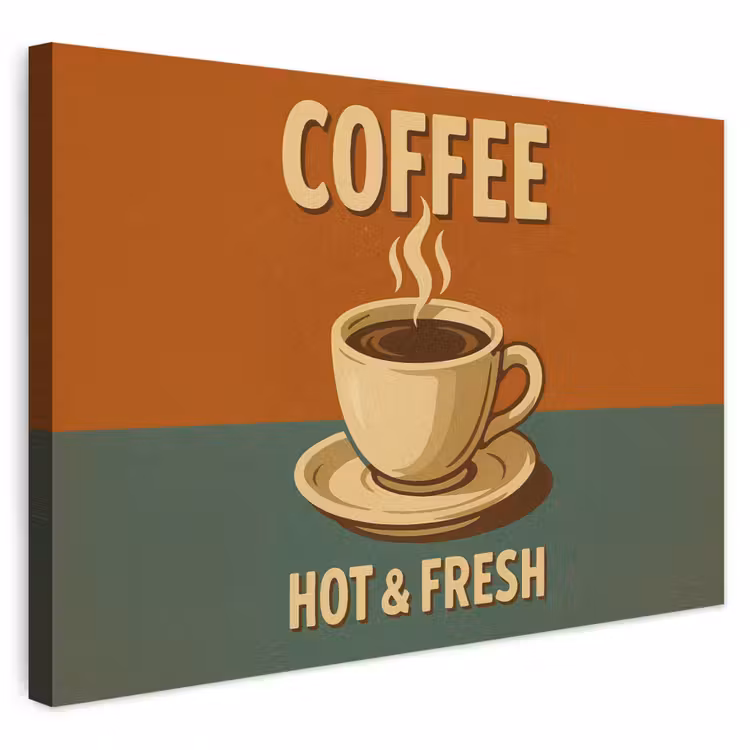 Buiten canvas - Koffie - Kop - Vintage - Quote — 1