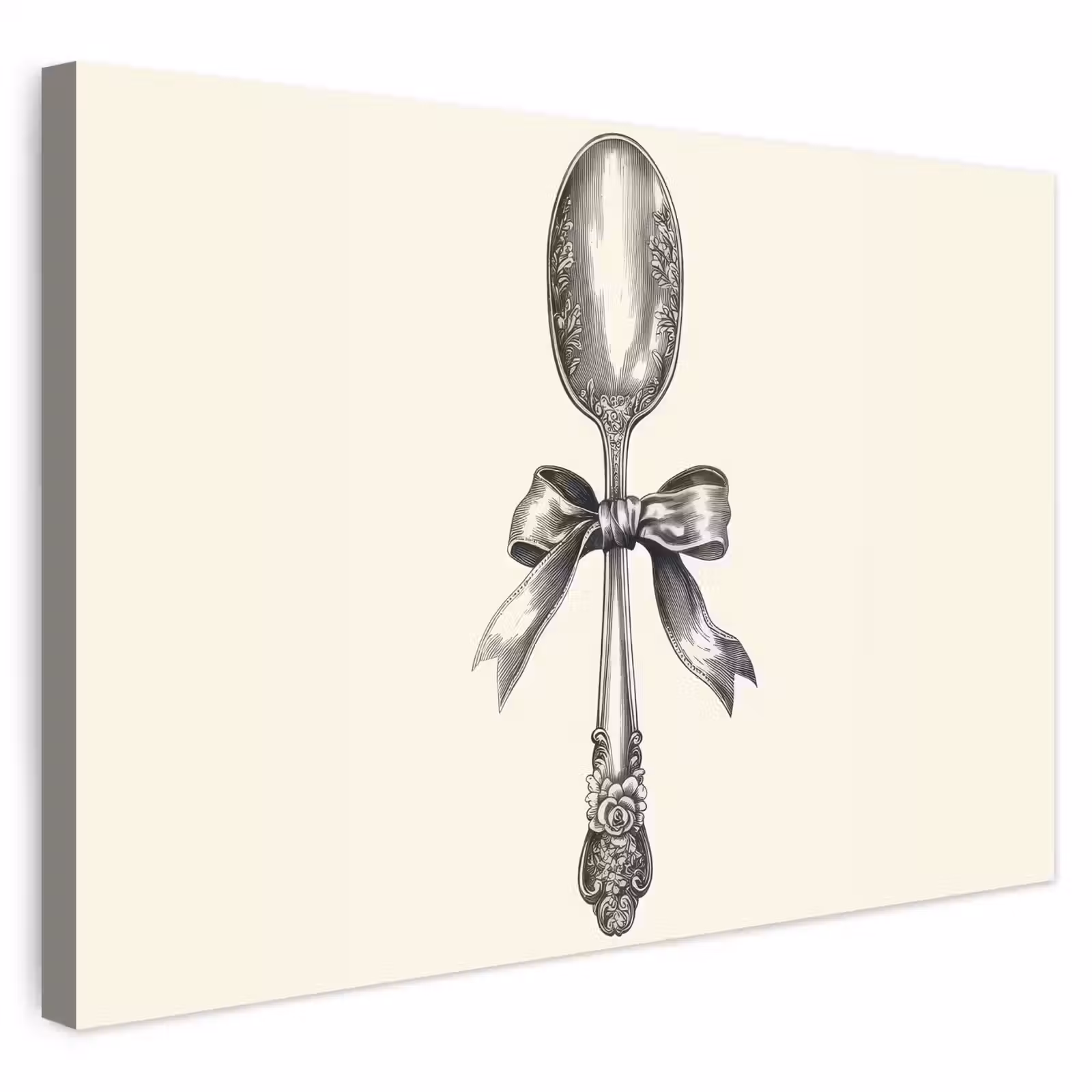 Buiten canvas - Lepel - Strik - Grijs — 1