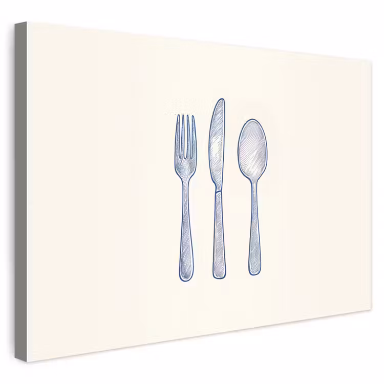 Buiten canvas - Blauw - Bestek - Lijn — 1