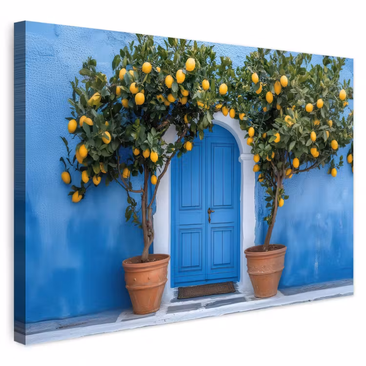 Buiten canvas - Citroenbomen - Geel - Deur - Potten — 1