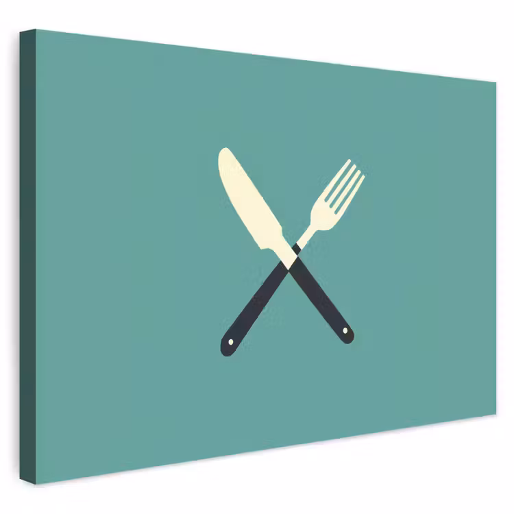 Buiten canvas - Illustratie - Blauw - Bestek — 1