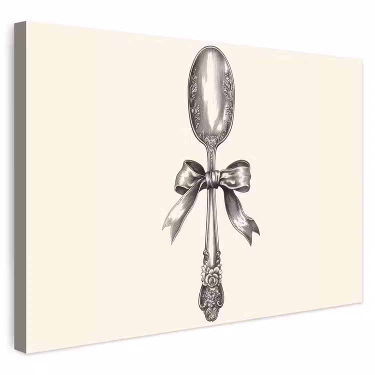 Buiten canvas - Lepel - Strik - Grijs — 1