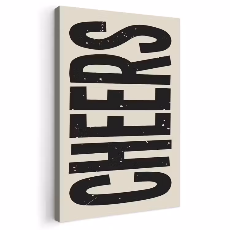 Buiten canvas - Cheers - Japandi - Zwart - Letters — 1