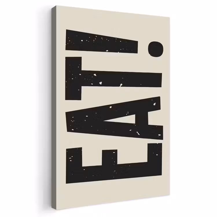 Buiten canvas - Eten - zwart - Japandi - Wit — 1