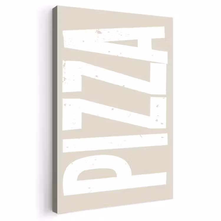 Buiten canvas - Pizza - Decoratie - Japandi - Wit — 1