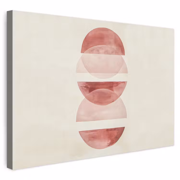 Buiten canvas - Minimalistisch - Cirkels - Roze — 1