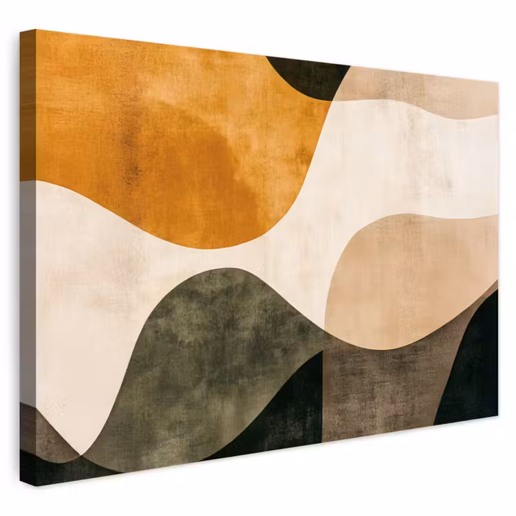 Buiten canvas - Vormen - Okergeel - Abstract — 1