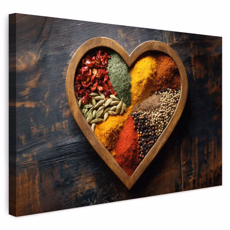 Buiten canvas - Houten - Hart - Kleurrijke - Specerijen — 1