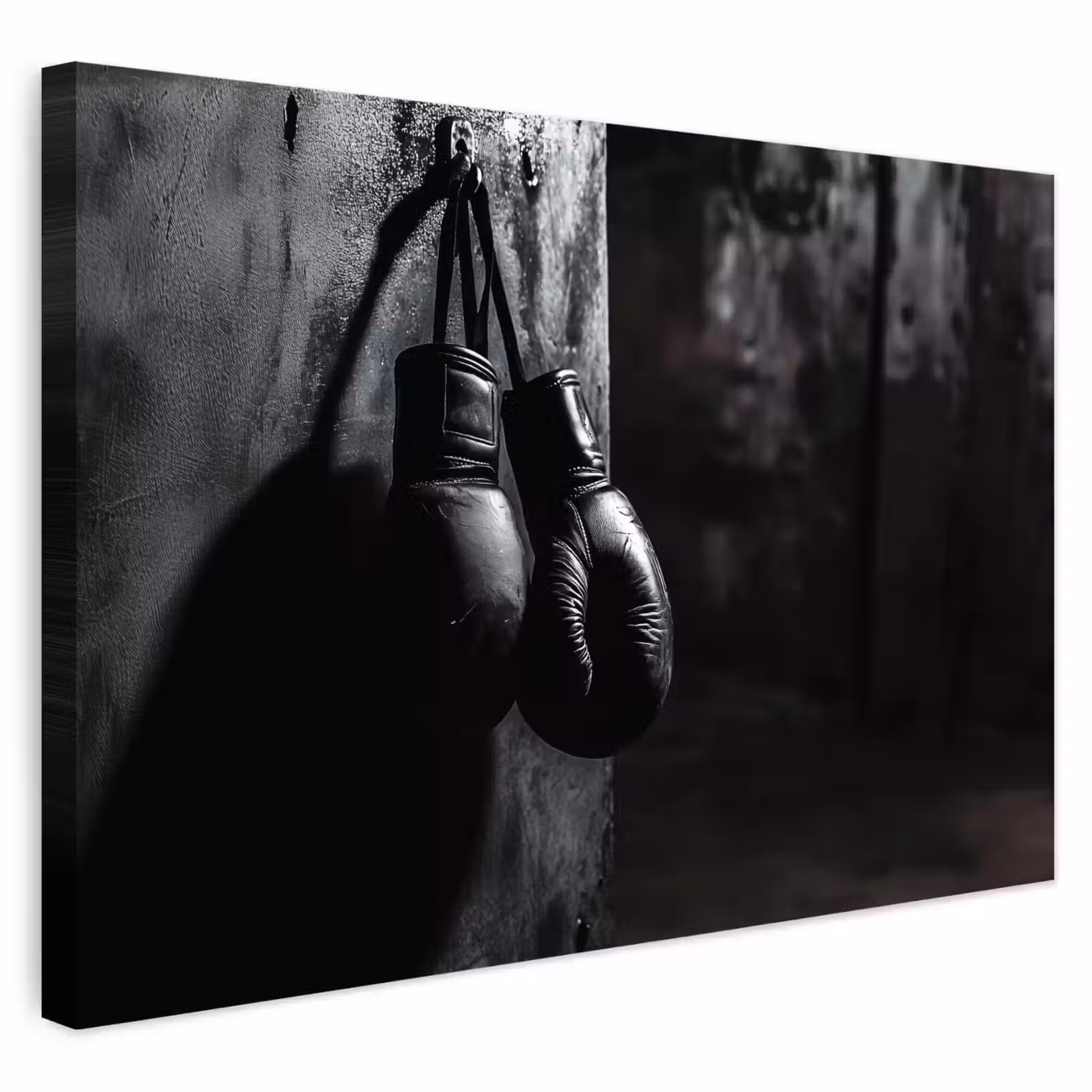 Buiten canvas - Bokshandschoenen - Muur - Duister - Zwart — 1