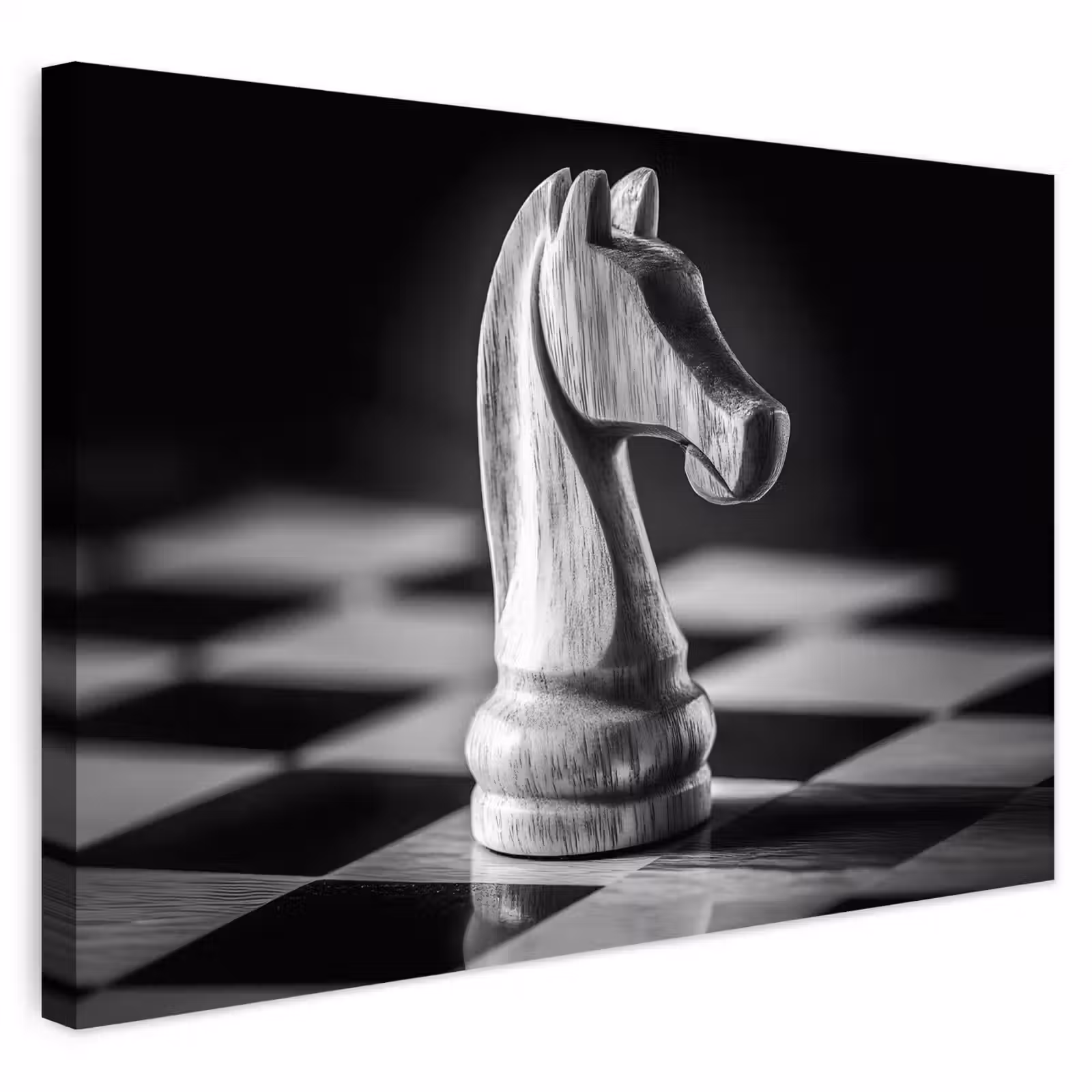 Buiten canvas - Paard - Hout - Schaalbord - Zwart — 1
