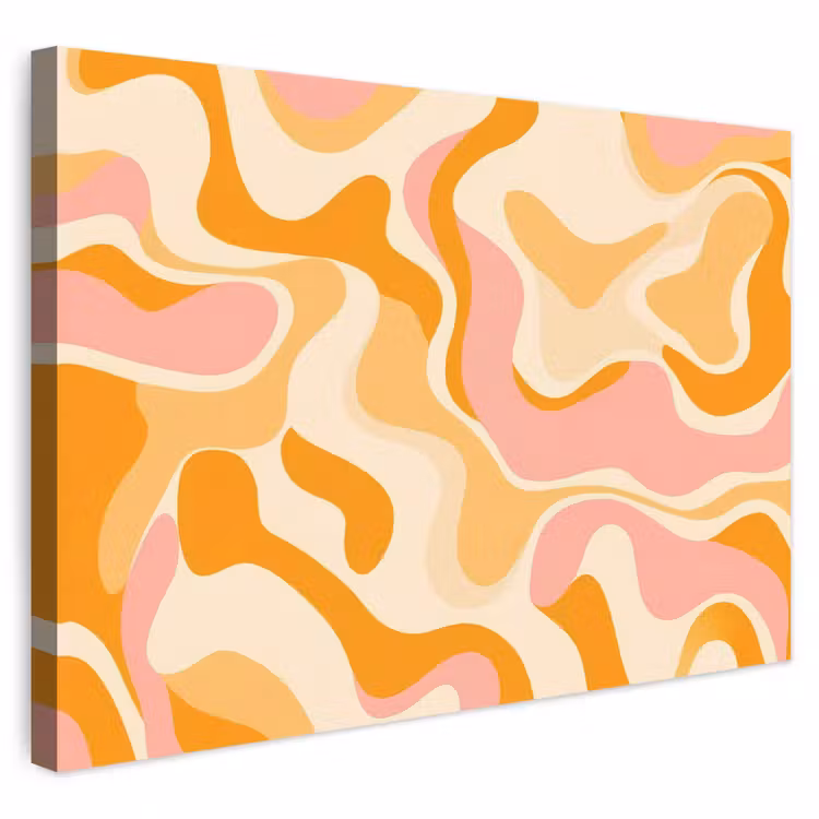 Buiten canvas - Abstract - Golvend - Oranje — 1