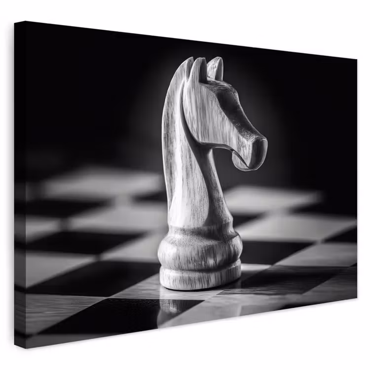 Buiten canvas - Paard - Hout - Schaalbord - Zwart — 1