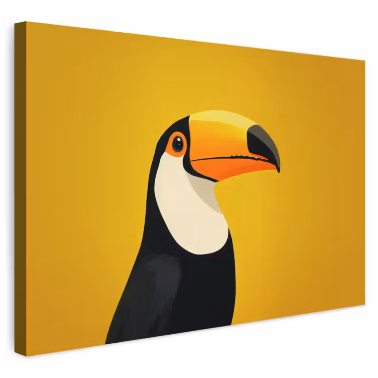 Buiten canvas - Toekan - Minimalistisch - Snavel - Oranje — 1