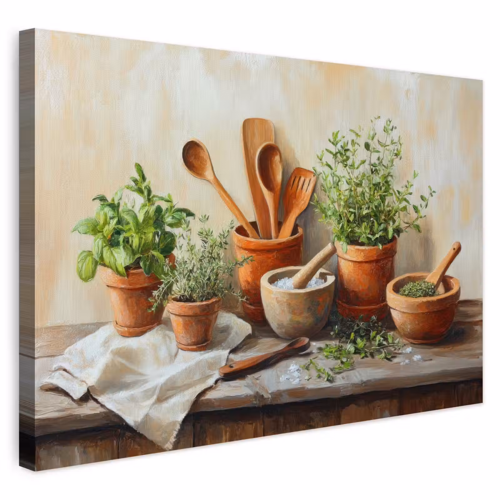 Buiten canvas - Potten - Kruiden - Hout — 1
