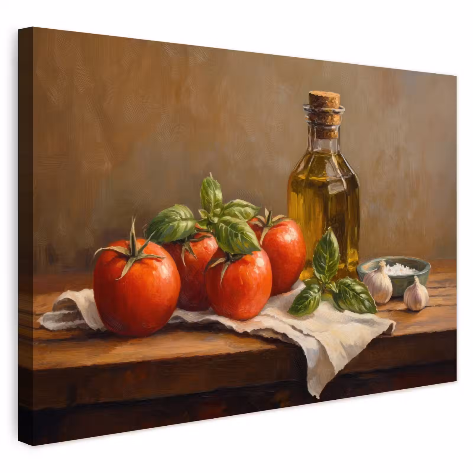Buiten canvas - Tomaten - Olijfolie - Stilleven — 1