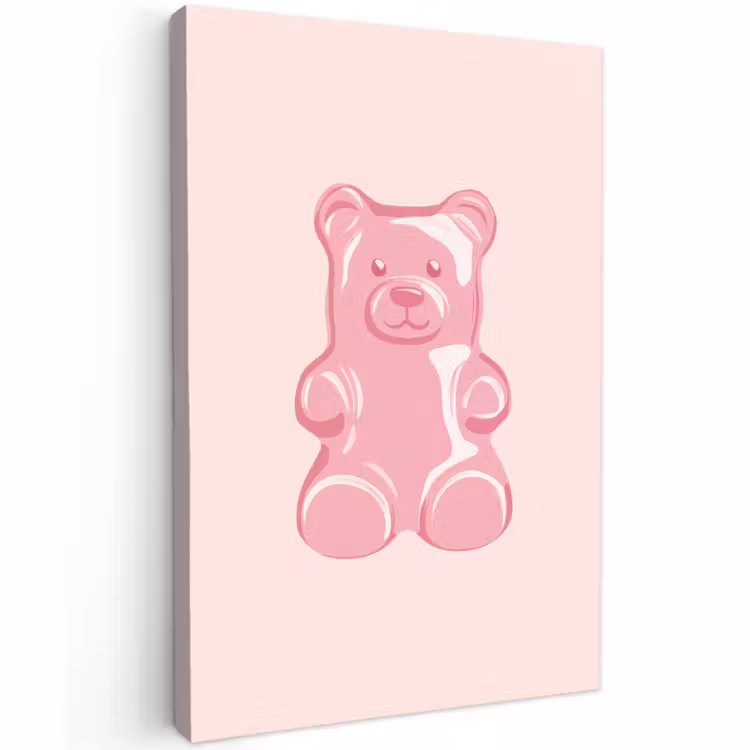 Buiten canvas - Beer - Roze - Snoep — 1