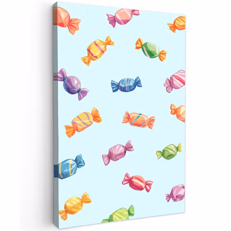 Buiten canvas - Blauw - Patroon - Snoep — 1