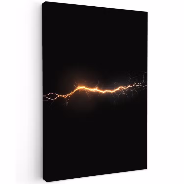 Buiten canvas - Gaming - Oranje - Bliksemflits - Licht — 1