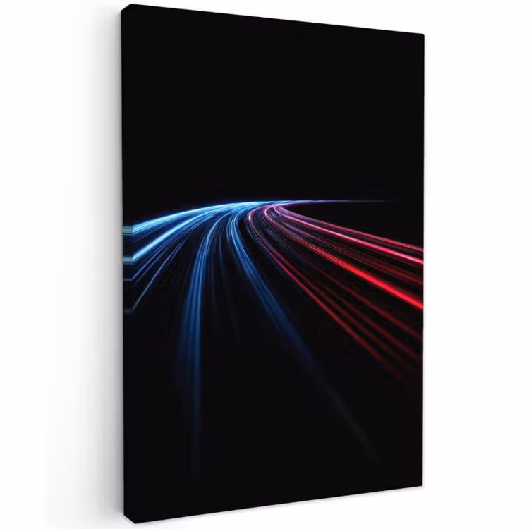 Buiten canvas - Gaming - Strepen - Gebogen - Blauw — 1