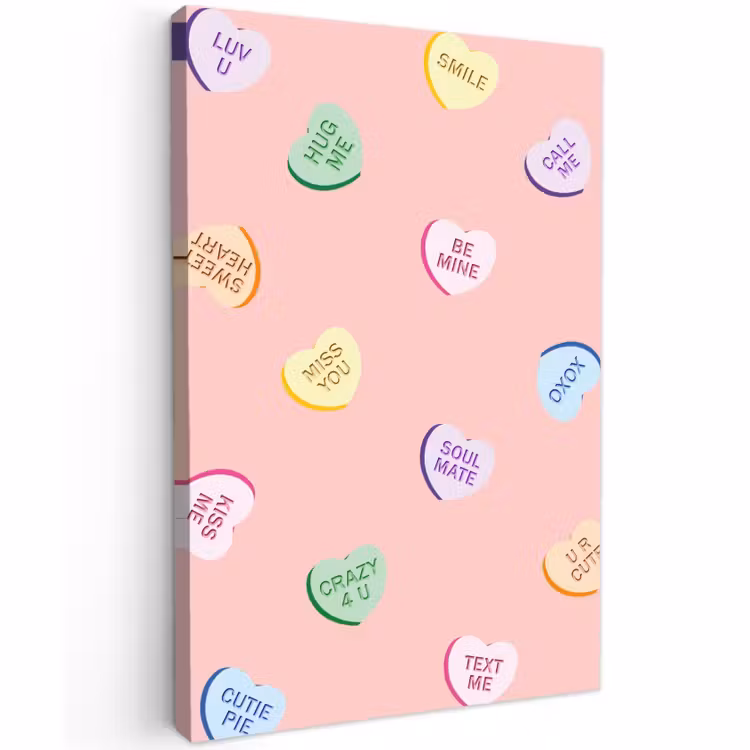 Buiten canvas - Hart - Snoep - Pastel - Tekst — 1