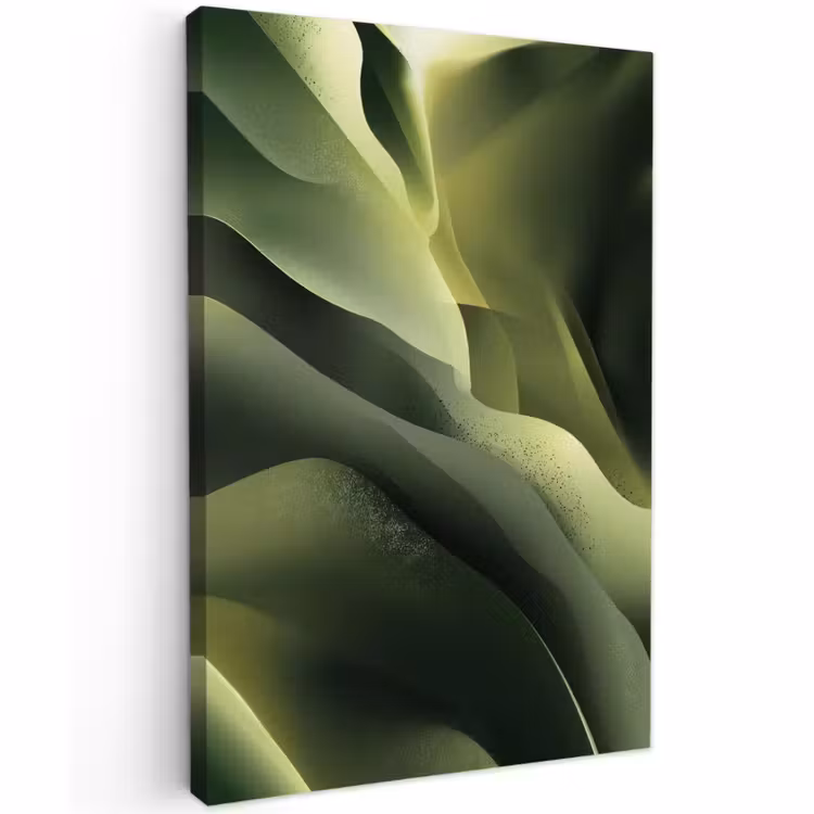 Buiten canvas - Gaming - Golven - Abstract - Heuvels - Groen — 1