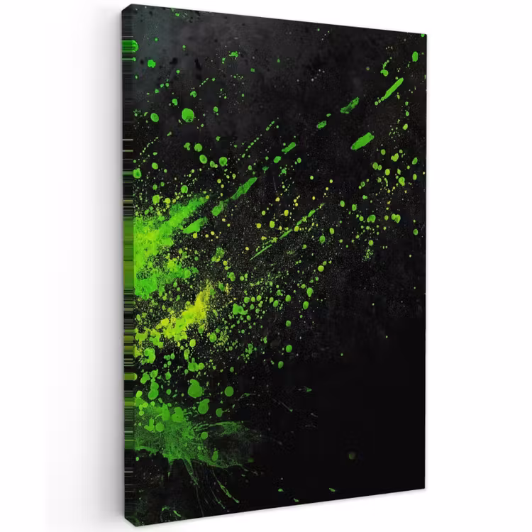 Buiten canvas - Gaming - Spetters - Groen - Chaotisch - Groen — 1