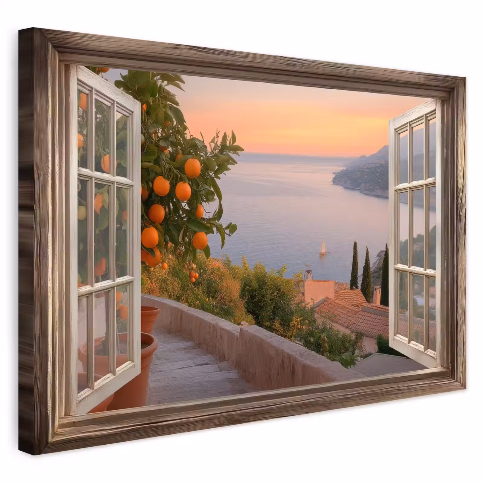 Buiten canvas - Doorkijk - Uitzicht - Meer - Landschap — 1