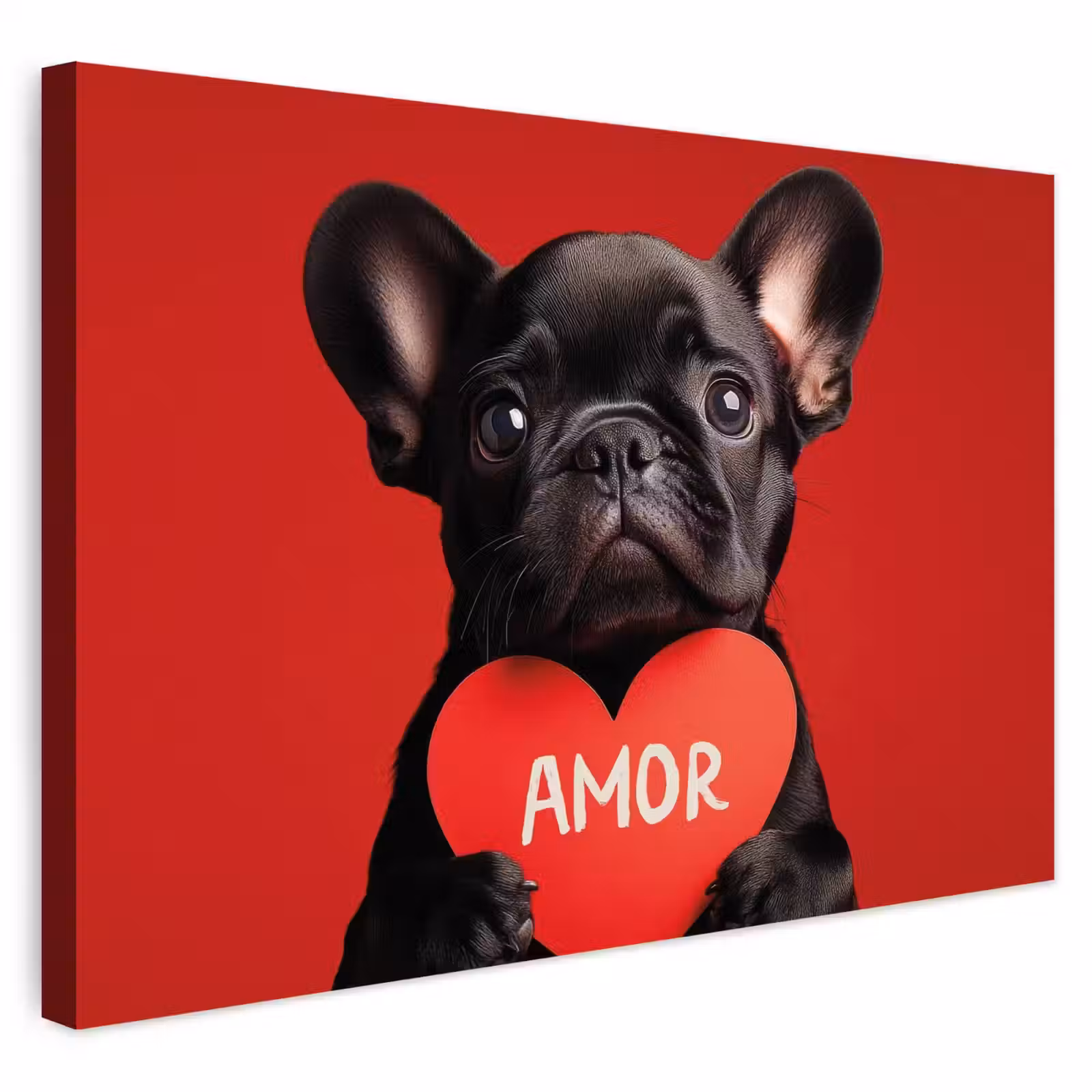 Buiten canvas - Amor - Hond - Hartje - Rood — 1