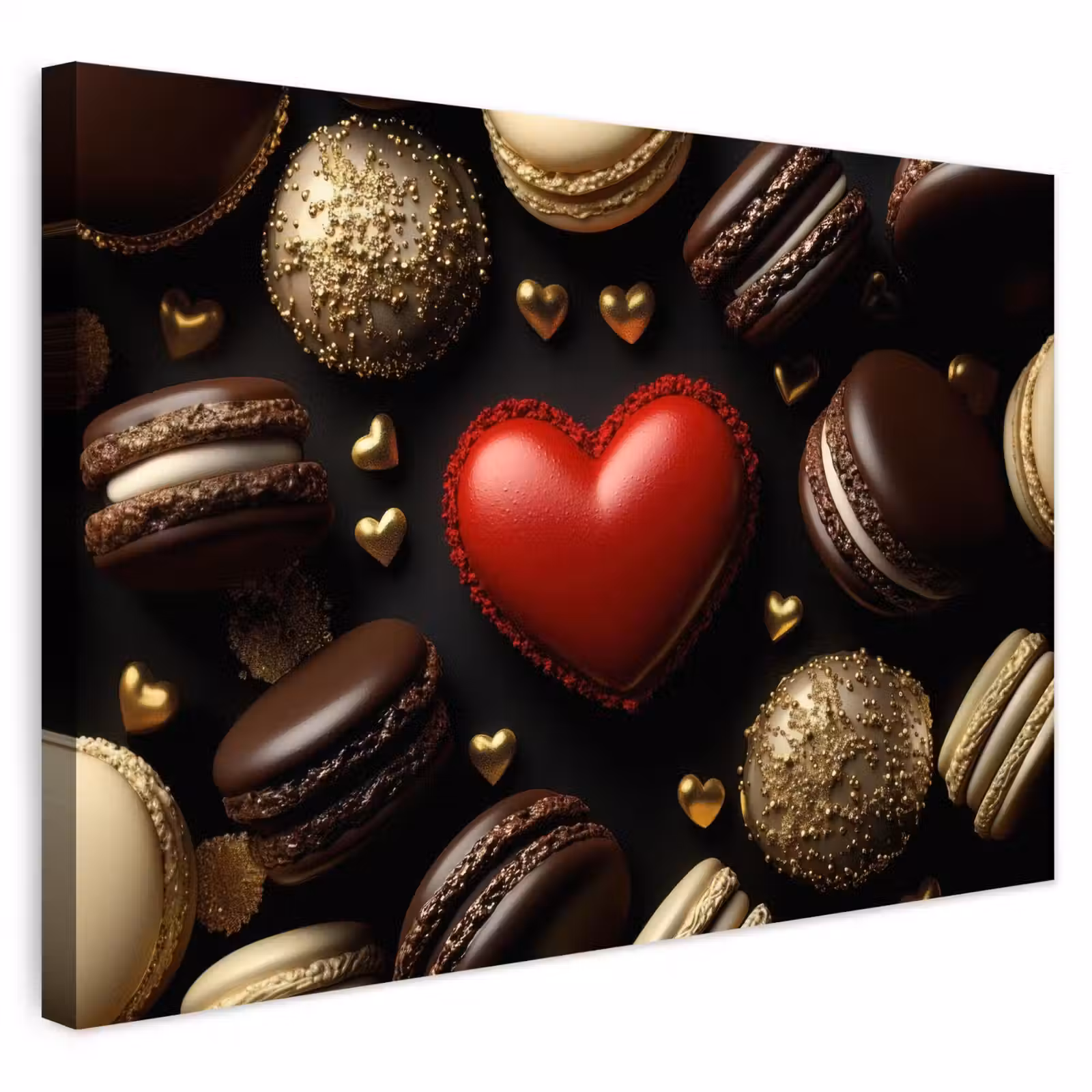Buiten canvas - Macarons - Rood - Hart — 1
