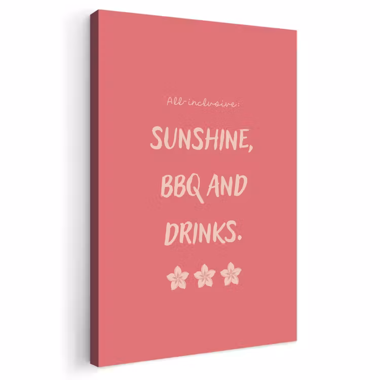 Buiten canvas - BBQ - Quote - Roze - Zomer — 1
