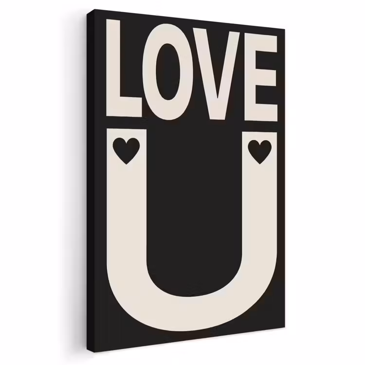 Buiten canvas - Love - Zwart - Minimalistisch — 1
