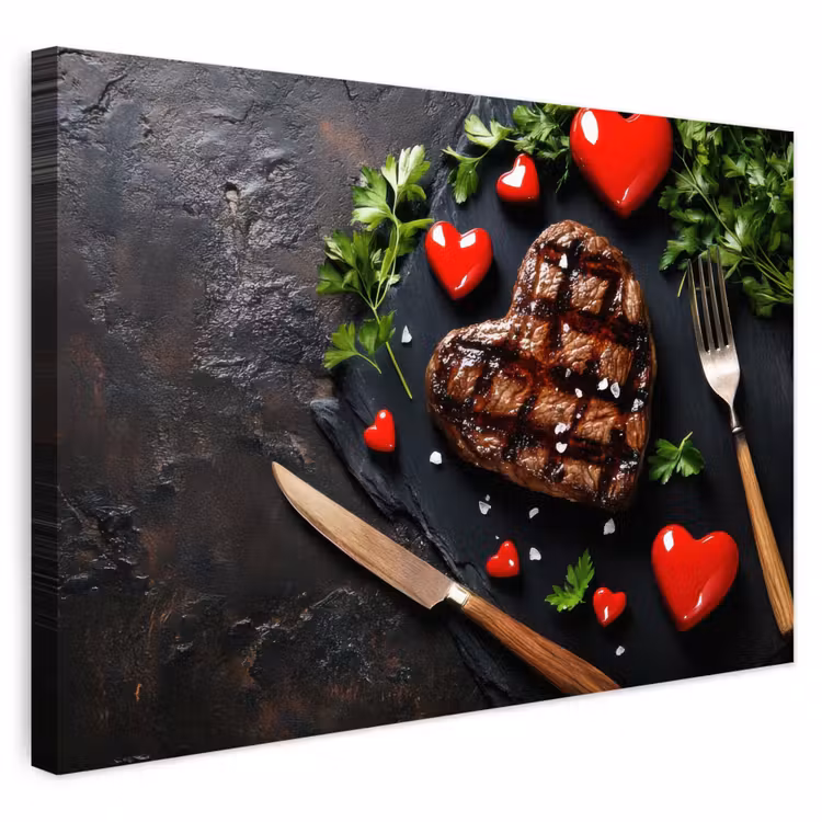 Buiten canvas - Steak - Hart - Bestek — 1