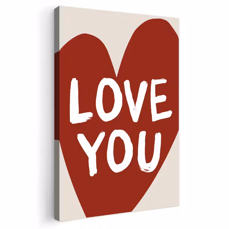 Buiten canvas - Loveyou - Hart - Rood — 1