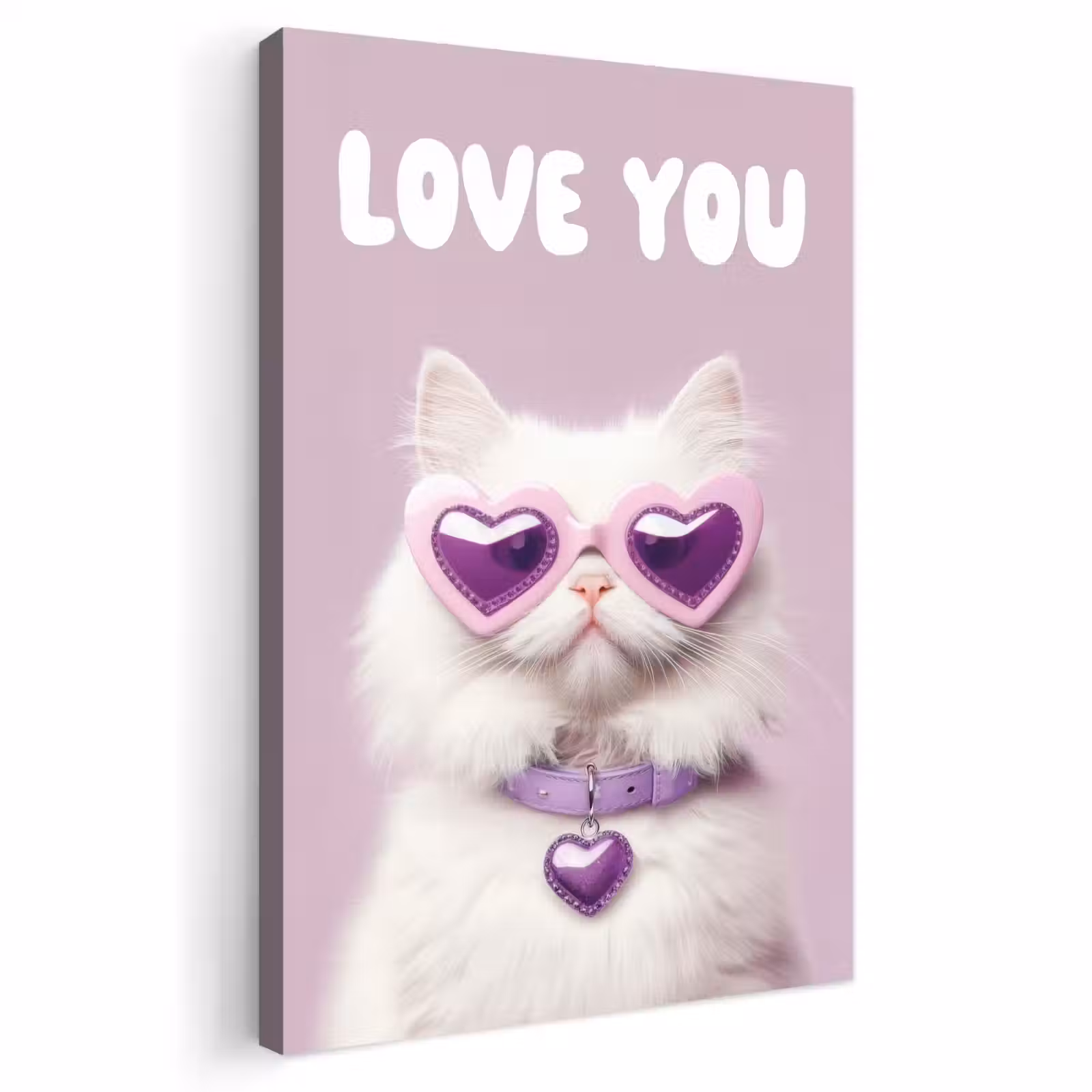 Buiten canvas - Kat - Love - Paars - Valentijn — 1