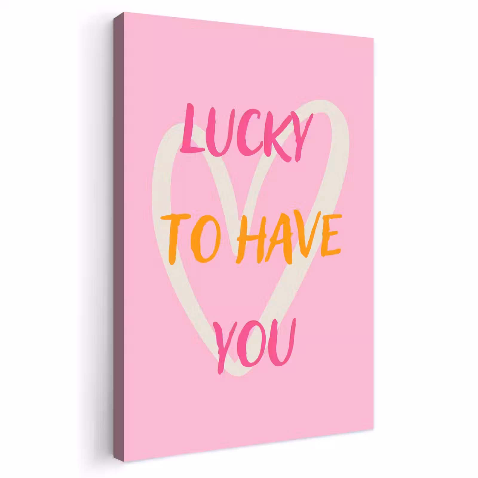 Buiten canvas - Lucky - Love - Valentijn - Roze — 1