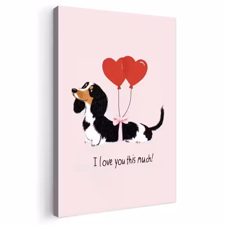 Buiten canvas - Hond - Teckel - Valentijn - Love — 1