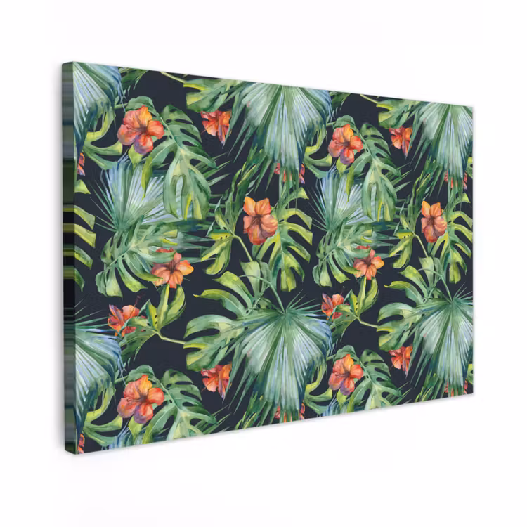 Buiten canvas - Tropical - Bloemen - Bladeren - Jungle — 1