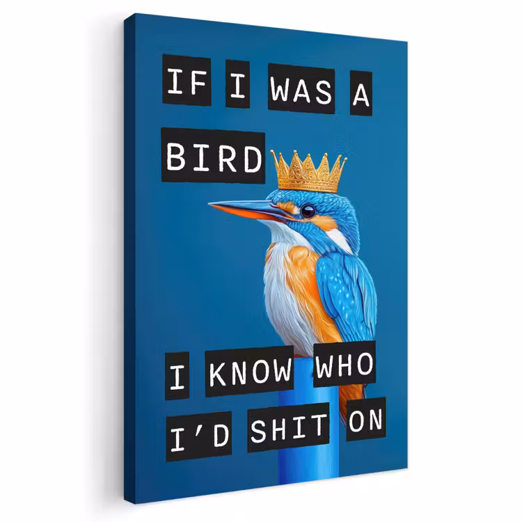 Buiten canvas - Vogel - Decoratie - Ijsvogel - Blauw — 1
