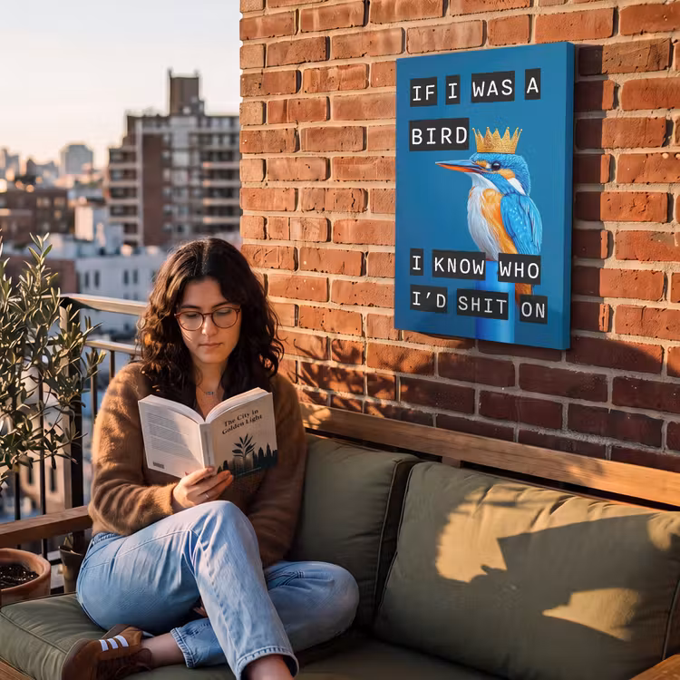 Buiten canvas - Vogel - Decoratie - Ijsvogel - Blauw — 2