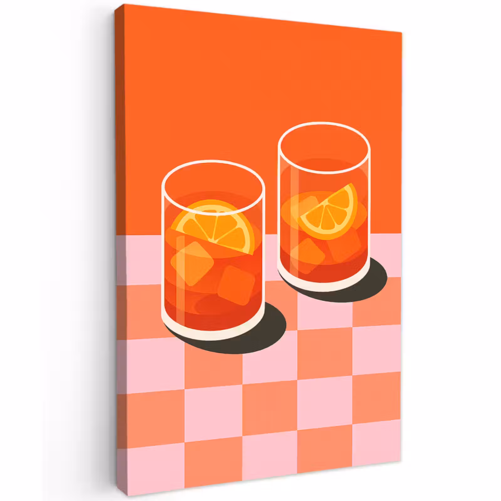 Buiten canvas - Sinaasappel - Glazen - Oranje — 1