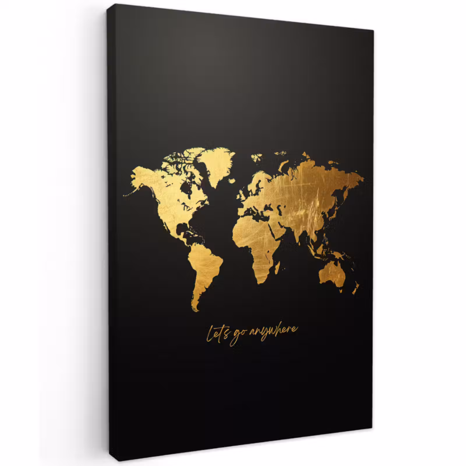 Buiten canvas - Goud - Glanzend - Wereldkaart - Luxe — 1