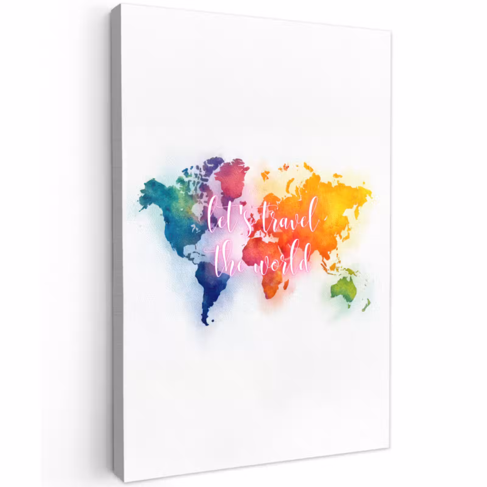 Buiten canvas - Travel - Quote - Regenboog - Wereldkaart — 1