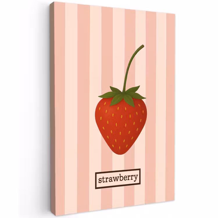 Buiten canvas - Aardbei - Strepen - Minimalistisch - Rood — 1